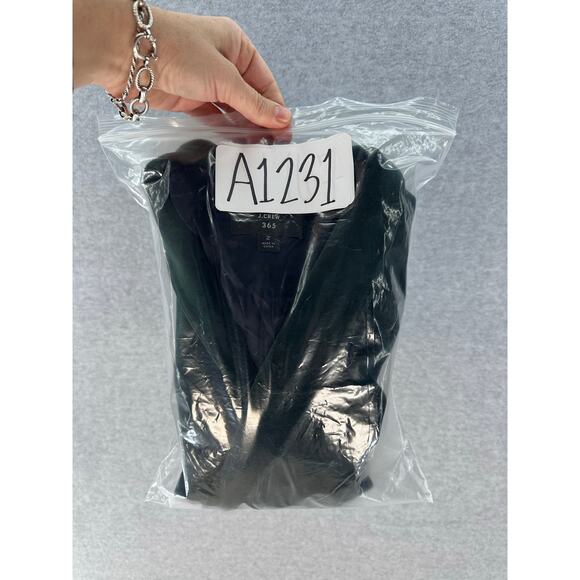 J Crew 365 Women's sz 2 Dark Green Velvet Blazer Open Front Work Office - Picture 10 of 10